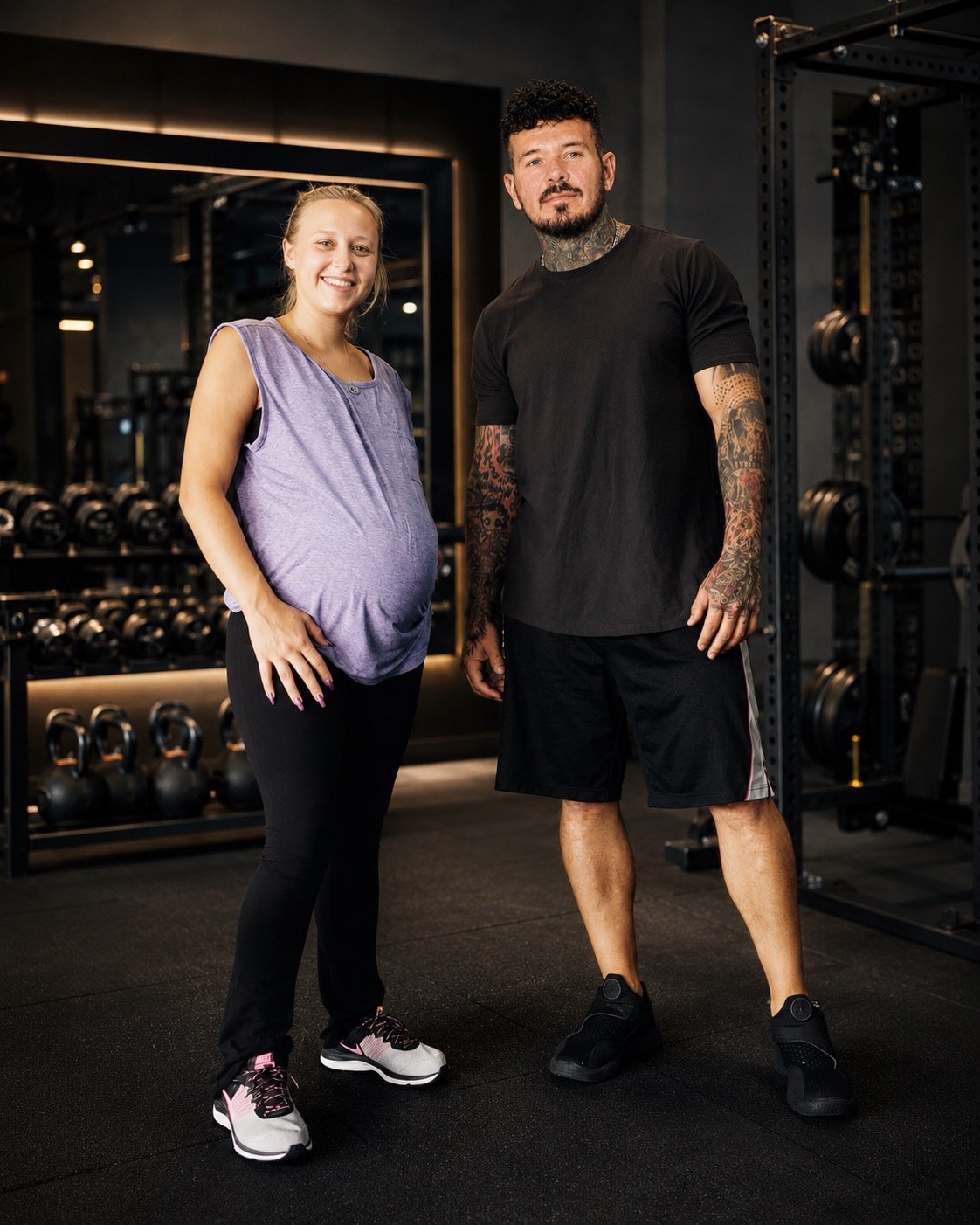 Coach Dave training Paige on her last day before giving birth