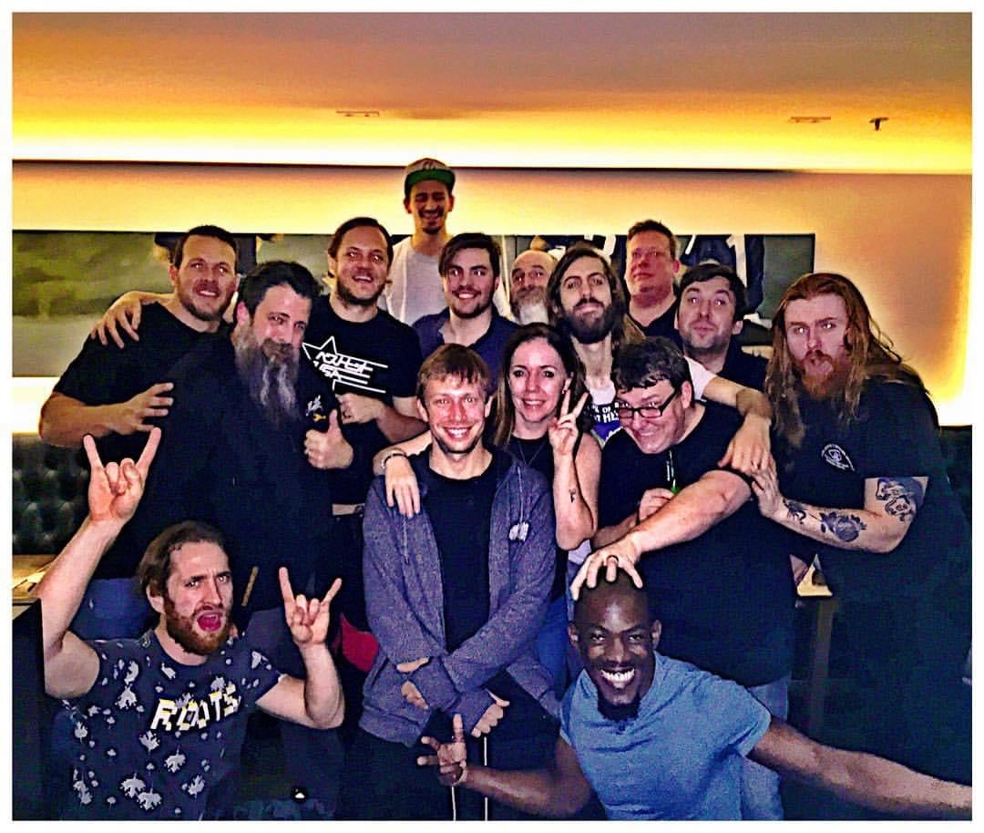 Dave with the band and crew backstage